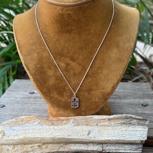 Sterling Silver Necklace with Fleurdelis Pendant